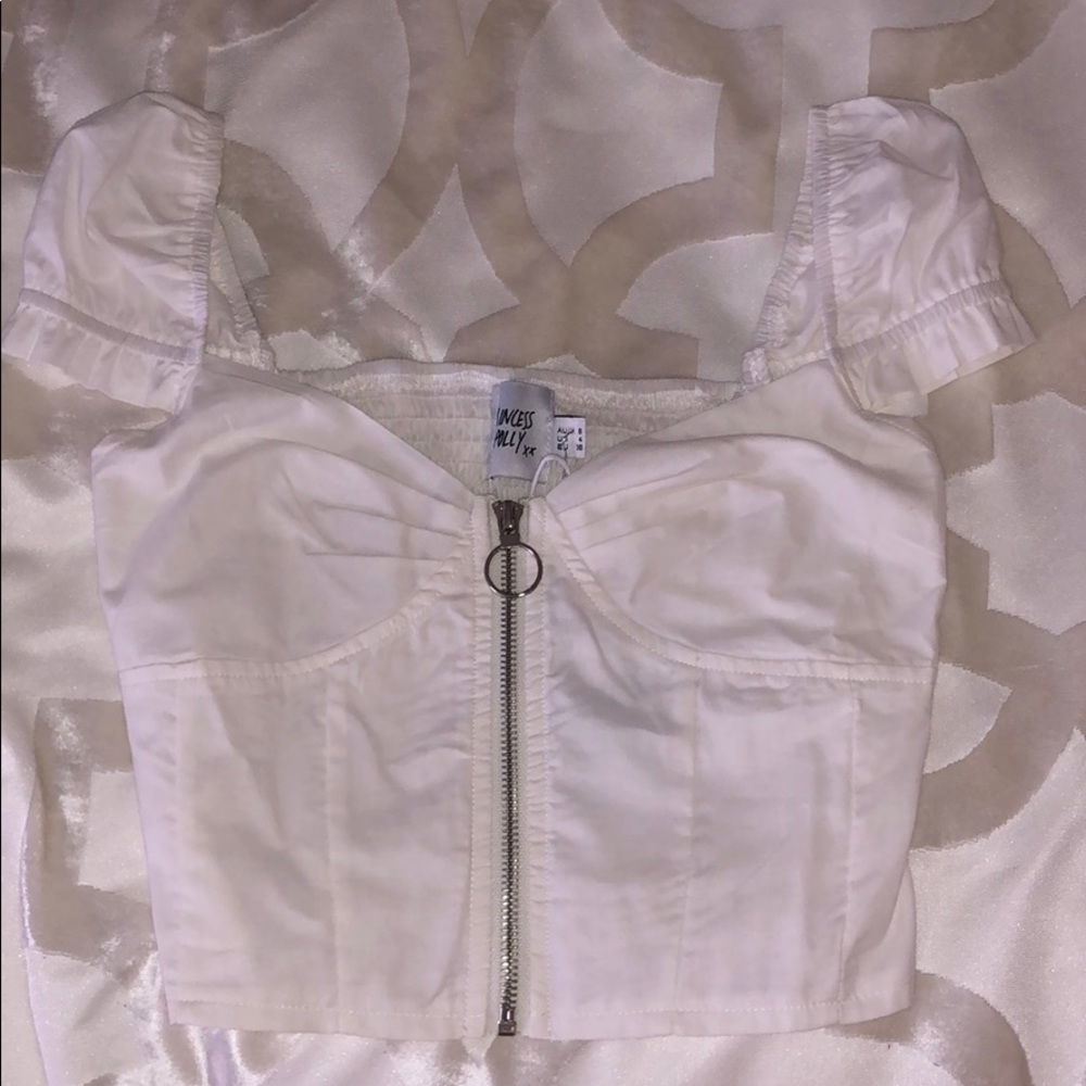 White princess Polly crop top